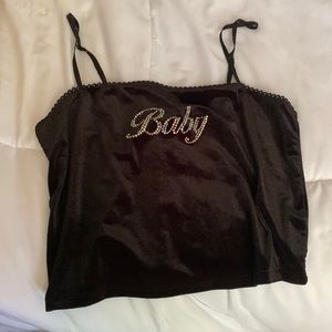 Black bling tank top